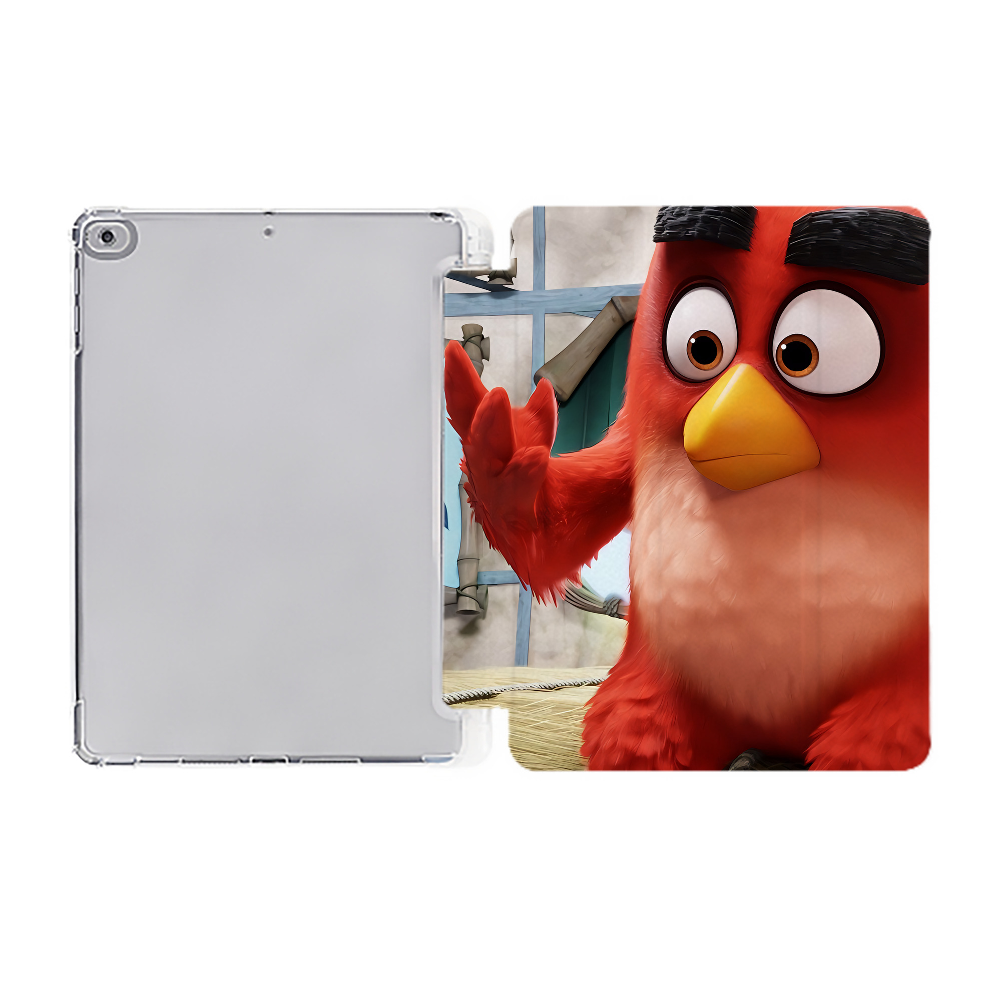 （画像用） Angry Birds アングリーバード IPad ケース ペン収納付き 三つ折りスタンド PUレザー×シリコン 対応機種9.5/10.5/10.9インチ